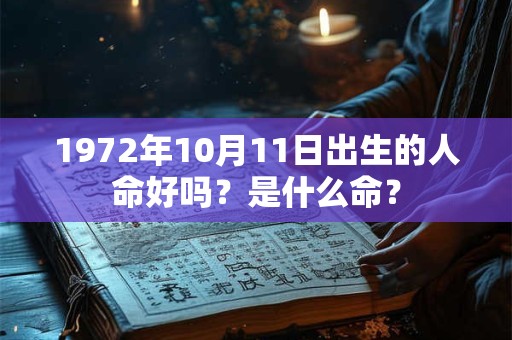 1972年10月11日出生的人命好吗？是什么命？