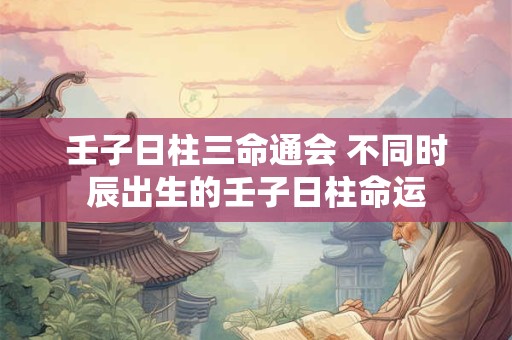 壬子日柱三命通会 不同时辰出生的壬子日柱命运 壬子日柱三命通会 不同时辰出生的壬子日柱命运