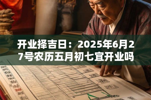 开业择吉日：2025年6月27号农历五月初七宜开业吗