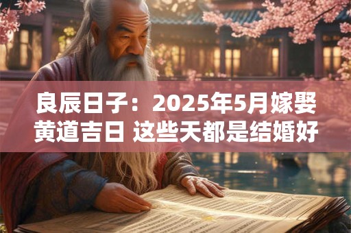 良辰日子：2025年5月嫁娶黄道吉日 这些天都是结婚好日子