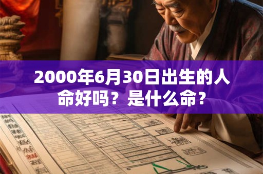 2000年6月30日出生的人命好吗？是什么命？