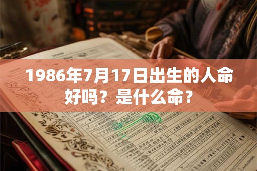 1986年7月17日出生的人命好吗？是什么命？