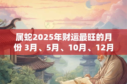 属蛇2025年财运最旺的月份 3月、5月、10月、12月