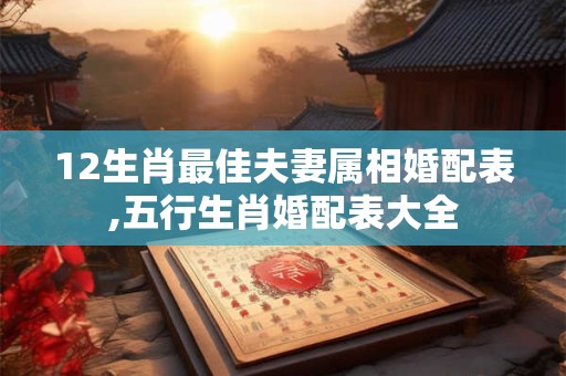 12生肖最佳夫妻属相婚配表,五行生肖婚配表大全
