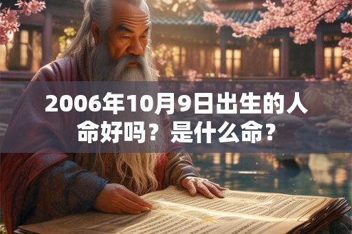 2006年10月9日出生的人命好吗？是什么命？