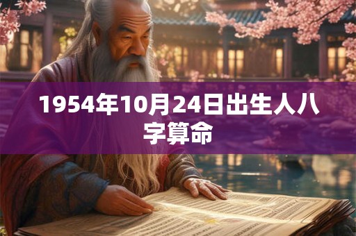 1954年10月24日出生人八字算命