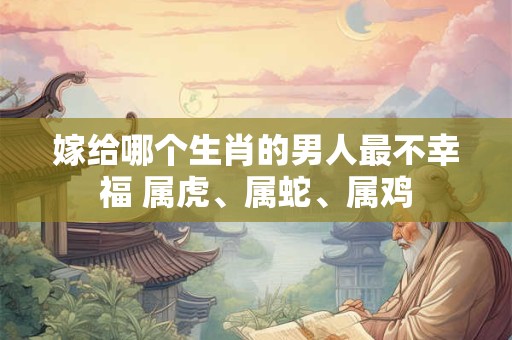 嫁给哪个生肖的男人最不幸福 属虎、属蛇、属鸡