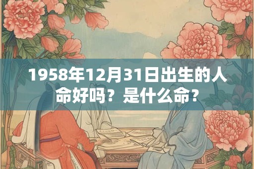 1958年12月31日出生的人命好吗?是什么命? 1958年12月31日出生的人命好吗?是什么命?