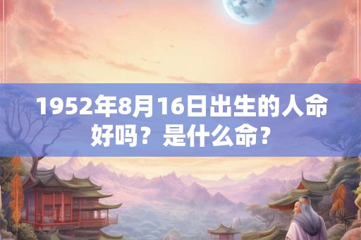 1952年8月16日出生的人命好吗？是什么命？