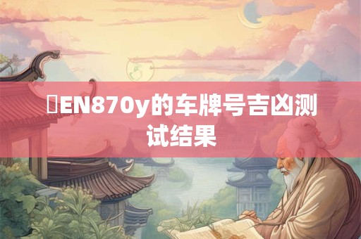 粵EN870y的车牌号吉凶测试结果