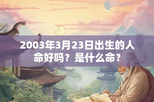 2003年3月23日出生的人命好吗？是什么命？