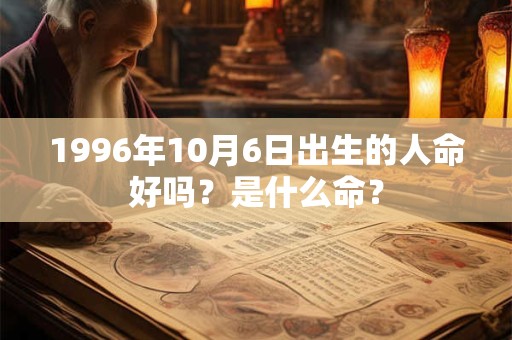 1996年10月6日出生的人命好吗？是什么命？