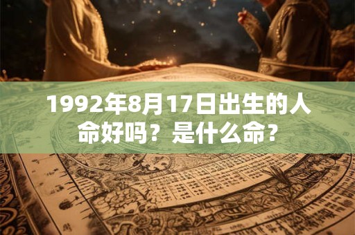 1992年8月17日出生的人命好吗？是什么命？