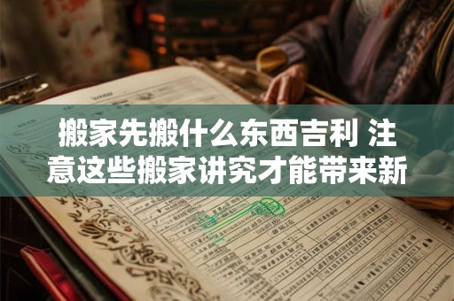搬家先搬什么东西吉利 注意这些搬家讲究才能带来新屋新气象