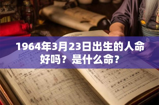 1964年3月23日出生的人命好吗？是什么命？