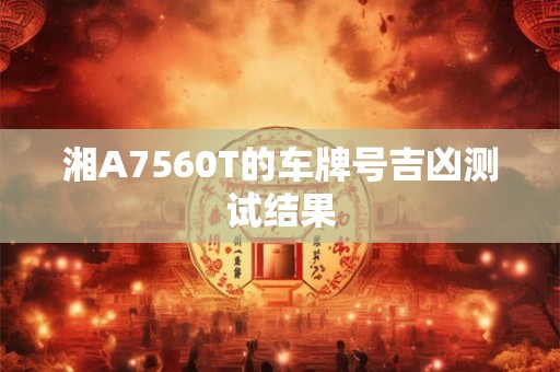 湘A7560T的车牌号吉凶测试结果