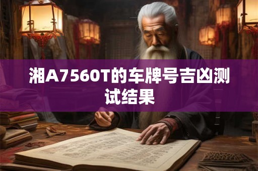 湘A7560T的车牌号吉凶测试结果