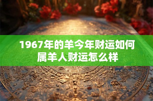 1967年的羊今年财运如何 属羊人财运怎么样