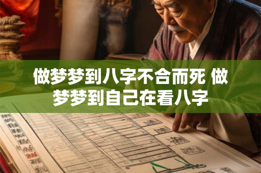 做梦梦到八字不合而死 做梦梦到自己在看八字