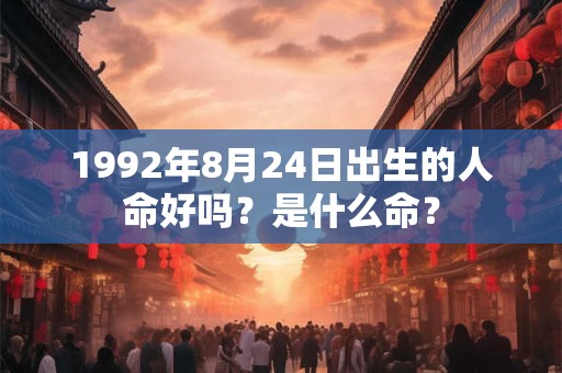 1992年8月24日出生的人命好吗？是什么命？
