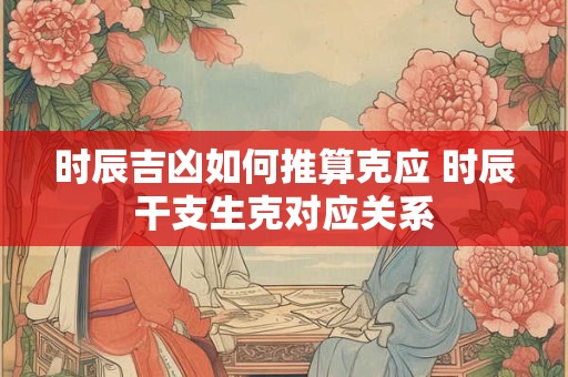 时辰吉凶如何推算克应 时辰干支生克对应关系