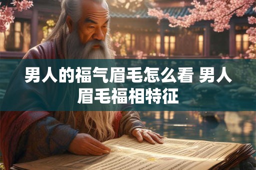 男人的福气眉毛怎么看 男人眉毛福相特征
