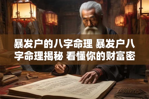 暴发户的八字命理 暴发户八字命理揭秘 看懂你的财富密码! 暴发户的八字命理 暴发户八字命理揭秘 看懂你的财富密码!