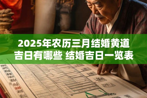 2025年农历三月结婚黄道吉日有哪些 结婚吉日一览表