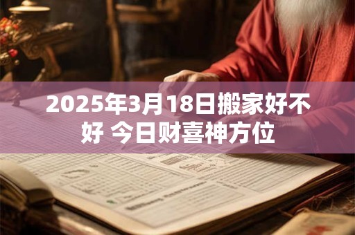 2025年3月18日搬家好不好 今日财喜神方位