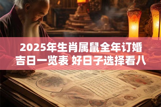 2025年生肖属鼠全年订婚吉日一览表 好日子选择看八字