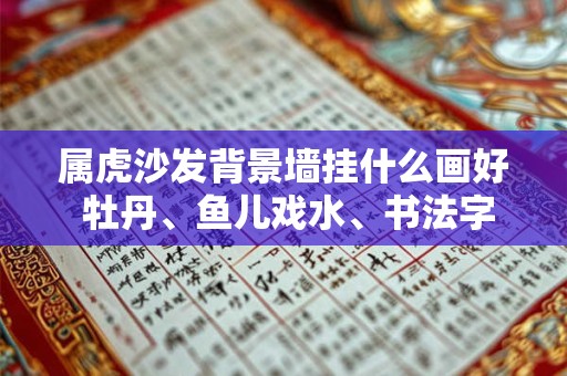 属虎沙发背景墙挂什么画好 牡丹、鱼儿戏水、书法字画