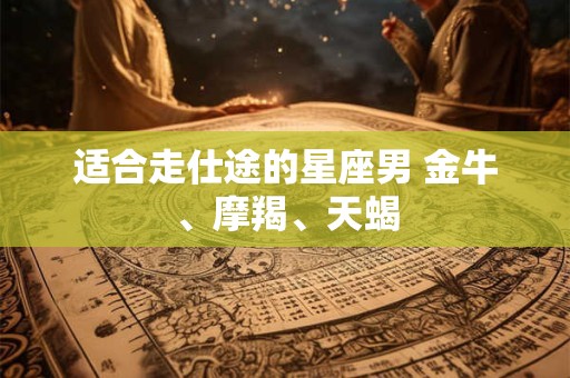 适合走仕途的星座男 金牛、摩羯、天蝎
