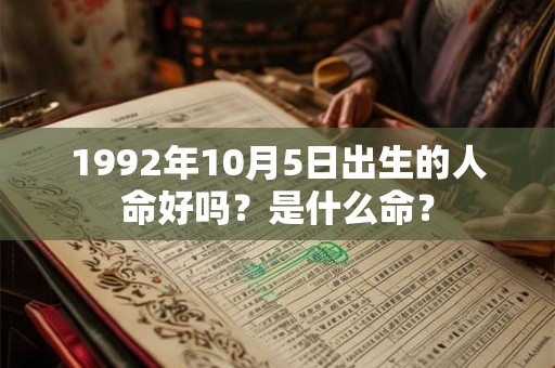 1992年10月5日出生的人命好吗？是什么命？
