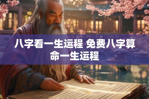 八字看一生运程 免费八字算命一生运程