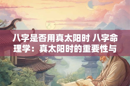 八字是否用真太阳时 八字命理学：真太阳时的重要性与影响