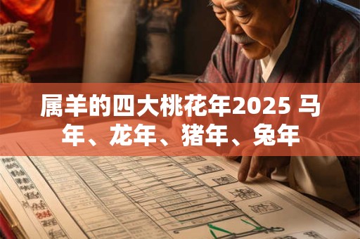 属羊的四大桃花年2025 马年、龙年、猪年、兔年 属羊的四大桃花年2025 马年、龙年、猪年、兔年