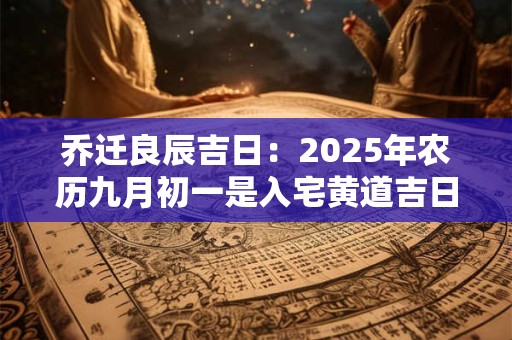 乔迁良辰吉日：2025年农历九月初一是入宅黄道吉日吗？