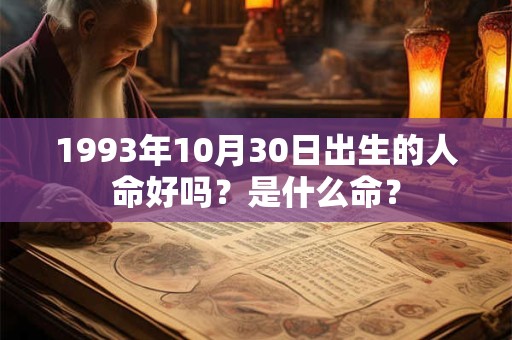1993年10月30日出生的人命好吗？是什么命？