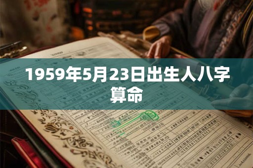1959年5月23日出生人八字算命