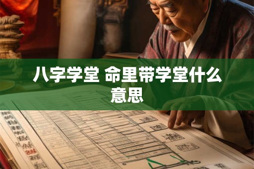 八字学堂 命里带学堂什么意思