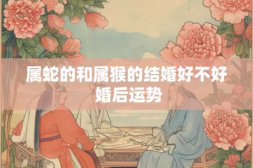 属蛇的和属猴的结婚好不好 婚后运势