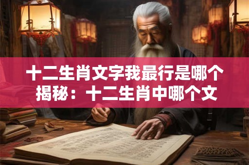 十二生肖文字我最行是哪个 揭秘：十二生肖中哪个文字最行