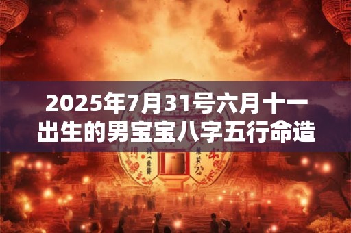 2025年7月31号六月十一出生的男宝宝八字五行命造简批