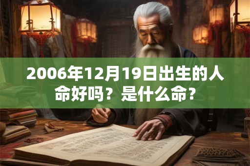 2006年12月19日出生的人命好吗？是什么命？