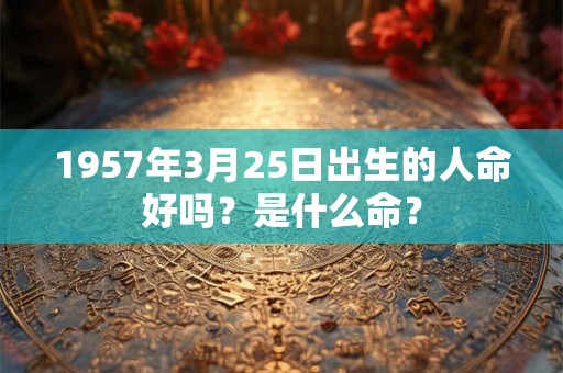 1957年3月25日出生的人命好吗？是什么命？