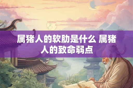 属猪人的软肋是什么 属猪人的致命弱点