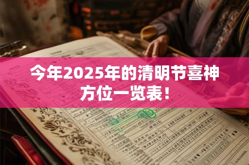 今年2025年的清明节喜神方位一览表！