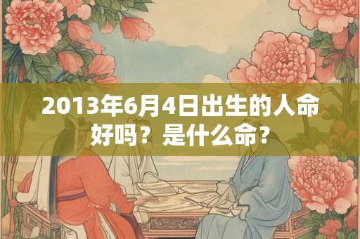 2013年6月4日出生的人命好吗？是什么命？