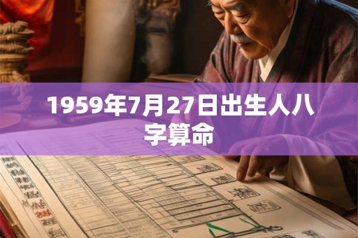 1959年7月27日出生人八字算命