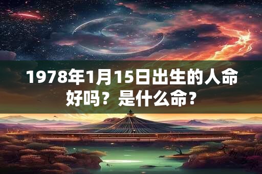 1978年1月15日出生的人命好吗？是什么命？